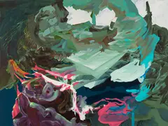Scum Cake by Melanie Authier, acrylic on canvas, sold Sep 2025