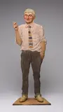 David Hockney by Joseph Hector Yvon Fafard, 1994, bronze sculpture with patina and paint, sold Sep 2025