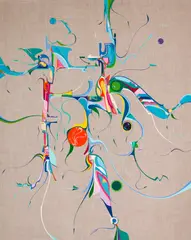 Will Find Peace by Alex Janvier, acrylic on linen, sold Sep 2025