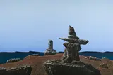 Inukshuk on Ferguson Lake by Ken Kirkby, acrylic on canvas, sold Sep 2025