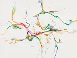 San Diego Freeway by Alex Janvier, gouache on paper, sold Aug 2025