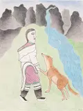 The Agreement by Kenojuak Ashevak, coloured pencil and felt tip pen on paper, sold Aug 2025