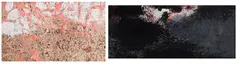 Two Works by Luis Feito, oil on paper on board, sold Aug 2025