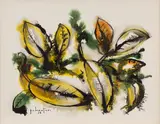 Feuilles d’automne by Paul-Vanier Beaulieu, 1958, watercolour on paper, sold Aug 2025