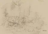 Ashnola River by W. P. Weston, graphite on paper, sold Aug 2025