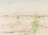 Landscape by Dorothy Knowles, 1982, watercolour on paper, sold Aug 2025