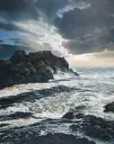Tidal Surge, Runkerry, County Antrim by Ronald William Bolt, 2010, oil on canvas, sold Jul 2025