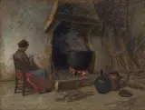 Femme près de la cheminé by Marc-Aurèle de Foy Suzor-Coté, pastel on paper on cardboard, sold Jul 2025