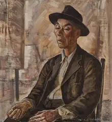 Chinese Man by Ina D.D. Uhthoff, oil on canvas, sold Jul 2025