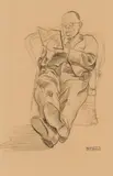Portrait of a Man Reading by W. P. Weston, graphite on paper, sold Jul 2025