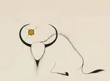 Buffalo by Benjamin Chee Chee, 1974, acrylic on paper, sold Jul 2025