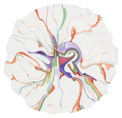 Evening Air (Drum) by Alex Janvier, watercolour on paper, sold Jul 2025
