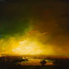 Eulogy to Earth / Ancient River, Green Sky by David Bierk, oil on canvas, sold Jul 2025