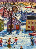 Street Shinny by Rod Charlesworth, oil on canvas, sold Jul 2025