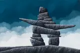 Inukshuk by Ken Kirkby, oil on canvas, sold Jul 2025