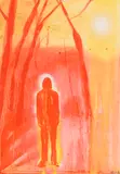 Boy in Forest by Kim Dorland, 2012, gouache on paper, sold Jun 2025