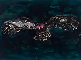 Owl by Kim Dorland, 2011, oil on paper, sold Jun 2025