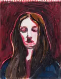 Long Hair by Kim Dorland, oil on paper, sold Jun 2025