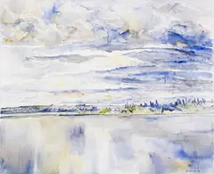Emma Lake by Dorothy Knowles, 1965, oil on canvas, sold Jun 2025