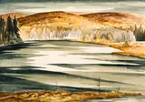 White Cloud Over Raven Lake, Haliburton by Carl Schaefer, 1969, watercolour on paper, sold Jun 2025