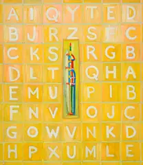 Up and Down by David Bolduc, mixed media on canvas, sold Jun 2025