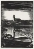 Distant View of St. Andrew’s Church 1850 by Walter J. Phillips, wood engraving on paper, sold Jun 2025