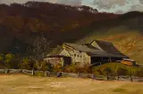 Abandoned Farm (Study for Deserted Barn, Laurentians) by Lawren Harris, oil on board, sold May 2025