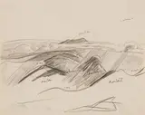 White Mountains, New Hampshire (from Sugar Loaf), Book 3 - 18 by Lawren Harris, graphite on paper, sold May 2025