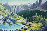 Mountain Pool by Donald M. Flather, 1968, oil on board, sold May 2025