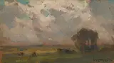 August Afternoon, Arthabaska by Marc-Aurèle de Foy Suzor-Coté, oil on panel, sold May 2025