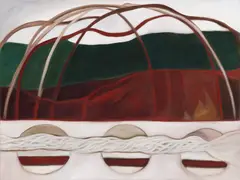 The End of the Day - Sweat Lodge by Joane Cardinal-Schubert, 1981, oil on canvas, sold May 2025