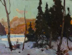 Winter Landscape by John William Beatty, 1924, oil on board, sold May 2025