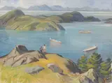 Distant Mainland from Pender Island by Henry George Glyde, oil on canvas, sold May 2025