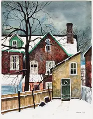 Back of Wellesley Street by John Kasyn, 1978, watercolour on paper, sold May 2025
