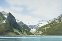 Lake Louise, Summer by William H. Webb, 1996, acrylic on canvas, sold May 2025