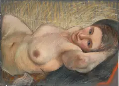 Liegender weiblicher Akt. 1920er-Jahre by Willy Jaeckel, Pastell auf schwarzem Fabriano-Bütten, sold Jun 2022