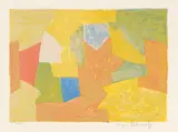 Composition jaune, orange et verte by Serge Poliakoff, 1957, Farblithografie auf BFK Rives-Velin, sold Jun 2019