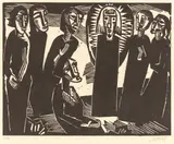 Christus unter den Frauen“. 1919/1964/74 by Karl Schmidt-Rottluff, Holzschnitt auf Japan, sold Nov 2019