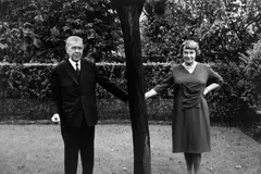 René and Georgette Magritte by Duane Stephen Michals, 1965, Silbergelatineabzug, sold Dec 2020