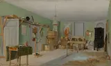 Ein Künstleratelier by Deutsch, um 1840, Öl auf Leinwand. Doubliert, sold May 2019