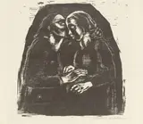 Maria und Elisabeth by Käthe Kollwitz, Um 1929, Holzschnitt auf Japanbütten, sold Dec 2018