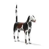 Standing Hound by Lonnie and Twyla Money, Carved and polychrome painted wood, sold Sep 2026