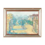 Straße Unter den Linden by Ladislaus Elischer, Oil on board, sold Sep 2026
