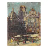Brussels Grand Place by Hector Letellier, Oil on canvas, sold Sep 2026