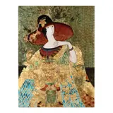 Woman in Robes by Stephen White, Oil and gold leaf on panel, sold Sep 2026