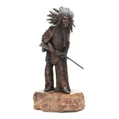 Bronze Model of an Indian Chief by Carl Kauba, Patinated bronze, sold Sep 2026