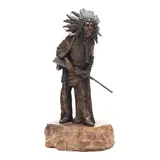 Bronze Model of an Indian Chief by Carl Kauba, Patinated bronze, sold Sep 2026