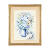Floral Still Life in Blue by Hobson Pittman, Watercolor and ink on paper, sold Sep 2026