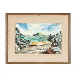 Summer Harbor with Seagulls by William Lester Stevens, Watercolor on paper laid on board, sold Sep 2026