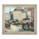Quebec Market by Helen Gapen Oehler, Oil on canvas, sold Sep 2026